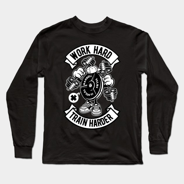 Work Hard Train Harder - Gym Workout Long Sleeve T-Shirt by Scipio